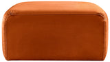 Arc Cognac Velvet Ottoman 103Cognac-Ott Meridian Furniture