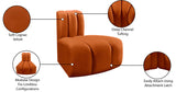 Arc Cognac Velvet Reverse Corner 103Cognac-RC Meridian Furniture