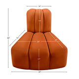 Arc Cognac Velvet Reverse Corner 103Cognac-RC Meridian Furniture