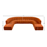 Arc Cognac Velvet Modular Sofa 103Cognac-S10A Meridian Furniture