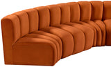 Arc Cognac Velvet Modular Sofa 103Cognac-S10A Meridian Furniture