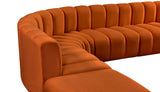 Arc Cognac Velvet Modular Sofa 103Cognac-S10A Meridian Furniture