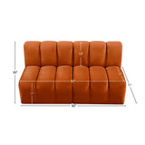 Arc Cognac Velvet Modular Sofa 103Cognac-S2A Meridian Furniture