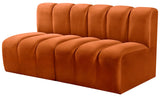 Arc Cognac Velvet Modular Sofa 103Cognac-S2A Meridian Furniture