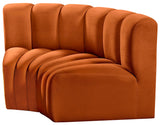 Arc Cognac Velvet Modular Sofa 103Cognac-S2B Meridian Furniture