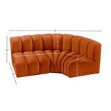 Arc Cognac Velvet Modular Sofa 103Cognac-S3A Meridian Furniture