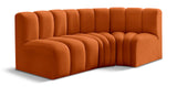 Arc Cognac Velvet Modular Sofa 103Cognac-S3A Meridian Furniture