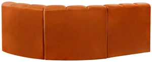 Arc Cognac Velvet Modular Sofa 103Cognac-S3A Meridian Furniture