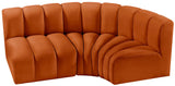 Arc Cognac Velvet Modular Sofa 103Cognac-S3A Meridian Furniture