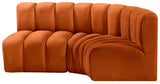 Arc Cognac Velvet Modular Sofa 103Cognac-S3A Meridian Furniture