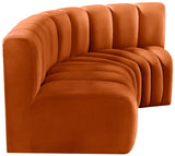 Arc Cognac Velvet Modular Sofa 103Cognac-S3A Meridian Furniture