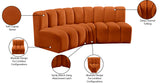 Arc Cognac Velvet Modular Sofa 103Cognac-S3B Meridian Furniture