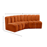 Arc Cognac Velvet Modular Sofa 103Cognac-S3B Meridian Furniture