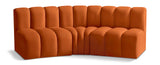 Arc Cognac Velvet Modular Sofa 103Cognac-S3B Meridian Furniture