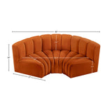 Arc Cognac Velvet Modular Sofa 103Cognac-S3C Meridian Furniture