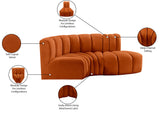 Arc Cognac Velvet Modular Sofa 103Cognac-S3D Meridian Furniture