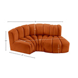 Arc Cognac Velvet Modular Sofa 103Cognac-S3D Meridian Furniture