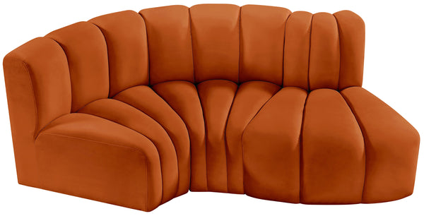 Arc Cognac Velvet Modular Sofa 103Cognac-S3D Meridian Furniture