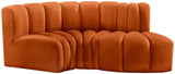 Arc Cognac Velvet Modular Sofa 103Cognac-S3D Meridian Furniture