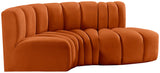 Arc Cognac Velvet Modular Sofa 103Cognac-S3D Meridian Furniture