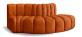 Arc Cognac Velvet Modular Sofa 103Cognac-S3E Meridian Furniture