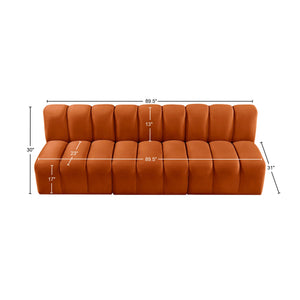 Arc Cognac Velvet Modular Sofa 103Cognac-S3F Meridian Furniture
