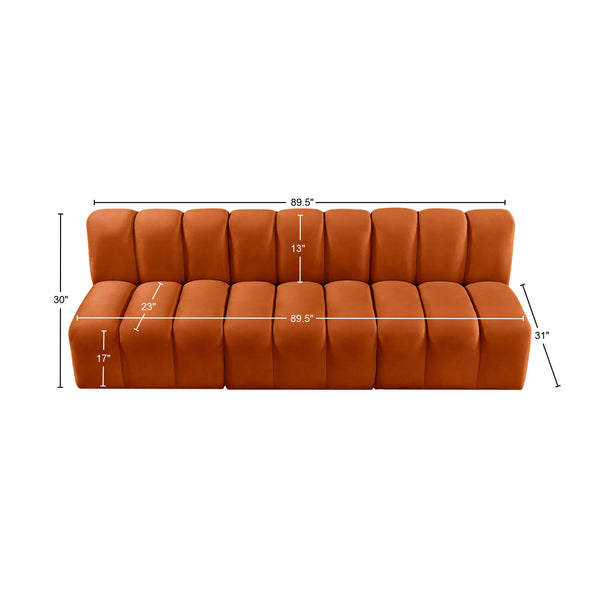 Arc Cognac Velvet Modular Sofa 103Cognac-S3F Meridian Furniture