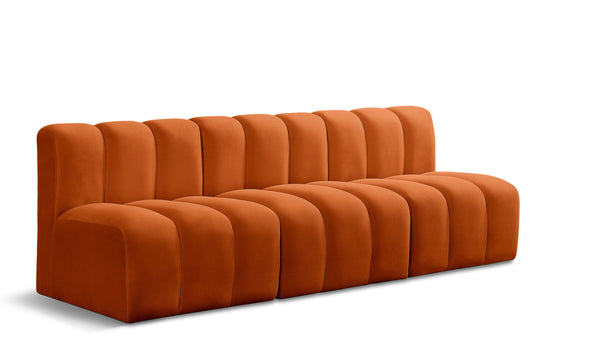 Arc Cognac Velvet Modular Sofa 103Cognac-S3F Meridian Furniture