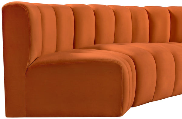 Arc Cognac Velvet Modular Sofa 103Cognac-S4A Meridian Furniture
