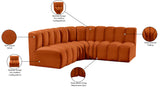 Arc Cognac Velvet Modular Sofa 103Cognac-S4B Meridian Furniture