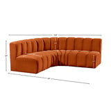 Arc Cognac Velvet Modular Sofa 103Cognac-S4B Meridian Furniture