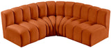 Arc Cognac Velvet Modular Sofa 103Cognac-S4B Meridian Furniture