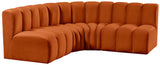 Arc Cognac Velvet Modular Sofa 103Cognac-S4B Meridian Furniture