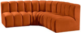 Arc Cognac Velvet Modular Sofa 103Cognac-S4B Meridian Furniture