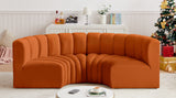 Arc Cognac Velvet Modular Sofa 103Cognac-S4C Meridian Furniture