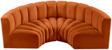 Arc Cognac Velvet Modular Sofa 103Cognac-S4C Meridian Furniture