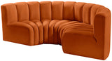 Arc Cognac Velvet Modular Sofa 103Cognac-S4C Meridian Furniture