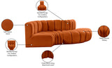 Arc Cognac Velvet Modular Sofa 103Cognac-S4D Meridian Furniture