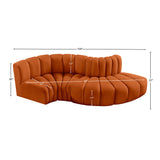 Arc Cognac Velvet Modular Sofa 103Cognac-S4D Meridian Furniture