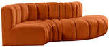 Arc Cognac Velvet Modular Sofa 103Cognac-S4D Meridian Furniture