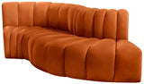 Arc Cognac Velvet Modular Sofa 103Cognac-S4D Meridian Furniture