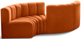 Arc Cognac Velvet Modular Sofa 103Cognac-S4F Meridian Furniture