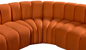 Arc Cognac Velvet Modular Sofa 103Cognac-S5A Meridian Furniture