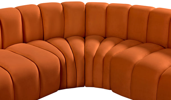 Arc Cognac Velvet Modular Sofa 103Cognac-S5A Meridian Furniture