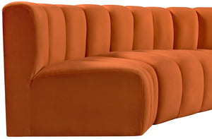 Arc Cognac Velvet Modular Sofa 103Cognac-S5A Meridian Furniture
