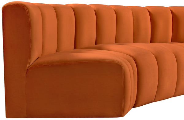 Arc Cognac Velvet Modular Sofa 103Cognac-S5A Meridian Furniture