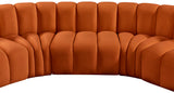 Arc Cognac Velvet Modular Sofa 103Cognac-S5A Meridian Furniture