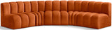 Arc Cognac Velvet Modular Sofa 103Cognac-S5A Meridian Furniture