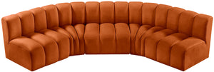 Arc Cognac Velvet Modular Sofa 103Cognac-S5A Meridian Furniture
