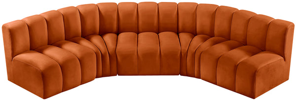 Arc Cognac Velvet Modular Sofa 103Cognac-S5A Meridian Furniture